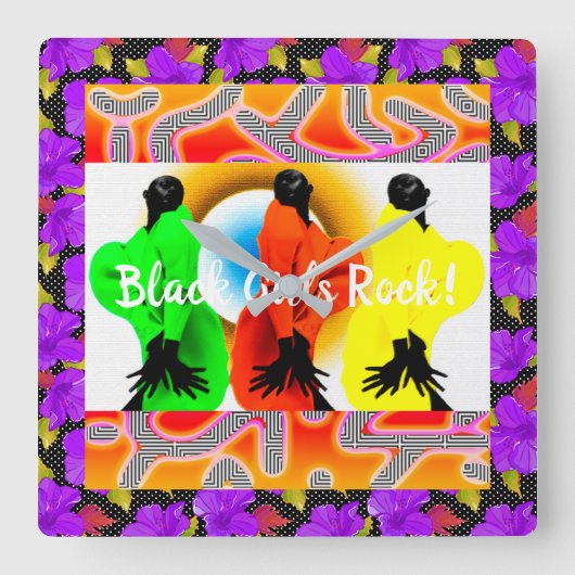 "Black Girl Magic" Vierkante Klok (Voorkant)