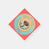 Black Girl Mermaid Verjaardag Servet (Hoek)