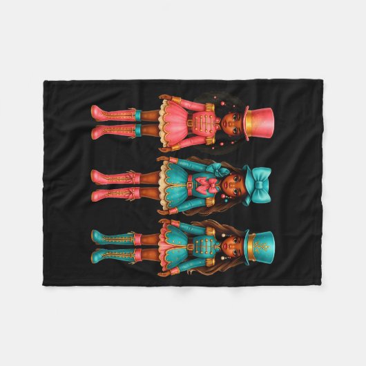 Black Girl Nutcracker Christmas Nk Nutcracker Xmas Fleece Deken (Voorkant (Horizontaal))