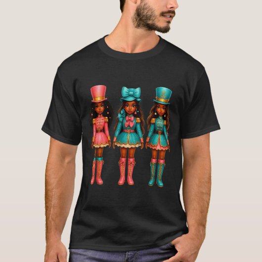 Black Girl Nutcracker Christmas Nk Nutcracker Xmas T-shirt (Voorkant)