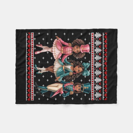 Black Girl Nutcracker Western Nutcracker Bow Ugly  Fleece Deken (Voorkant (Horizontaal))
