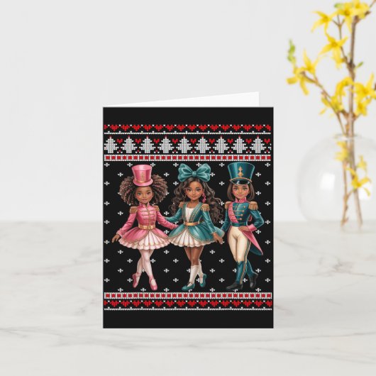 Black Girl Nutcracker Western Nutcracker Bow Ugly  Kaart (Gele Bloem)