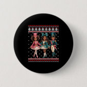 Black Girl Nutcracker Western Nutcracker Bow Ugly  Ronde Button 5,7 Cm (Voorkant)
