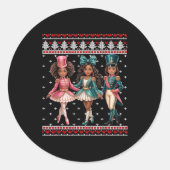 Black Girl Nutcracker Western Nutcracker Bow Ugly  Ronde Sticker (Voorkant)