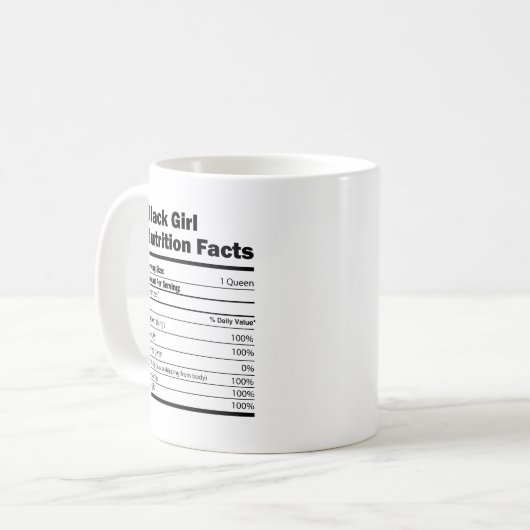 Black Girl Nutritional Facts Koffiemok (Voorkant links)