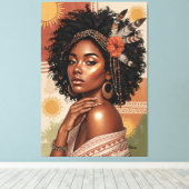 Black Girl Poster – Stunning Bohemian Wall Art Canvas Afdruk (Insitu (Houten vloer))
