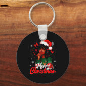 Black Girl Santa Hat Merry Christmas Pajama Africa Sleutelhanger (Voorkant)