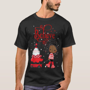 Black Girl Santa Holiday Afrikaanse Christma T-shirt