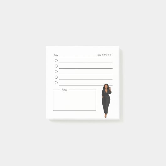 Black Girl Slay the Day Sticky Note (Voorkant)