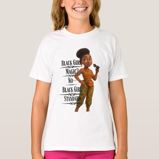 Black Girl Standard,Afro Modern,Pixarstyle 3d T-shirt (Voorkant)