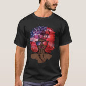 Black Girl US Flag Melanin Afro Hair African Ameri T-shirt (Voorkant)