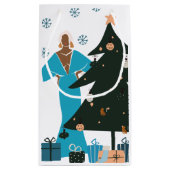 Black Girl White Hair-kerstcadeau Klein Cadeauzakje (Achterkant)