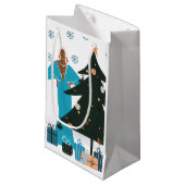 Black Girl White Hair-kerstcadeau Klein Cadeauzakje (Voorkant Gekanteld)