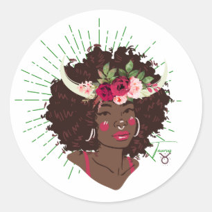 Black Girl Zodiac Magic Ronde Sticker