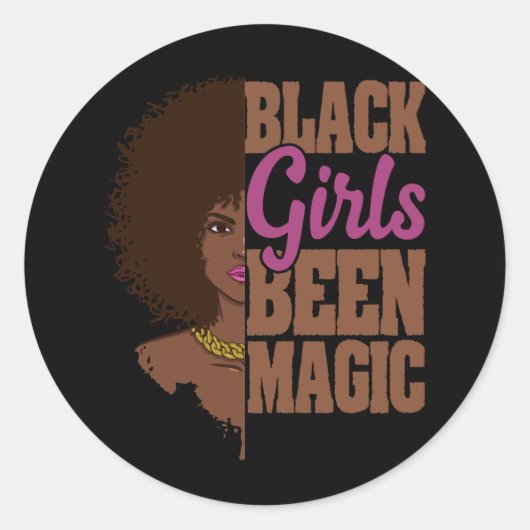 Black Girls Been Magic African Queen Ronde Sticker (Voorkant)