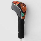 Black Girls Golf koraal teal Golfheadcover (Schuin)