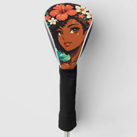 Black Girls Golf koraal teal Golfheadcover (Voorkant)
