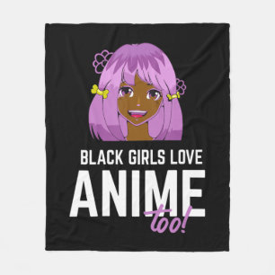 Black Girls Love Animals too African American Amer Fleece Deken