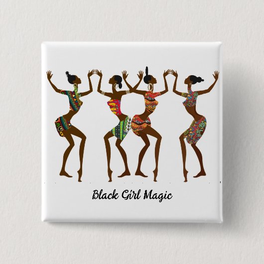 Black Girls Magic Vierkante Button 5,1 Cm (Voorkant)