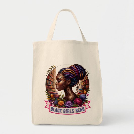 Black Girls Read | Aanpasbare Budget Tote Bag (Voorkant)