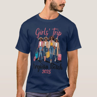 Black Girls Trip Virginia Beach 2025 Vakantie Birt T-shirt