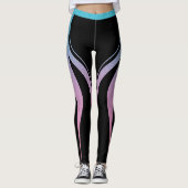 Black Girly Glitter Heart Butt Activewear Leggings (Voorkant)