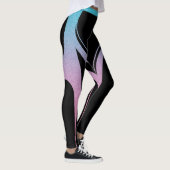 Black Girly Glitter Heart Butt Activewear Leggings (Rechts)
