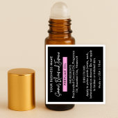 Black & Girly Parfum Essential Oil Roller Label