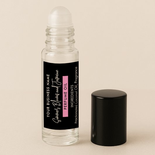 Black & Girly Parfum Essential Oil Roller Label