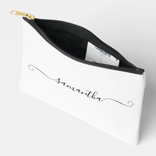 Black Girly Swash Handtekening Naam Etui (Open)