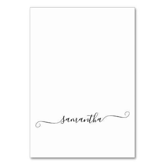 Black Girly Swash Handtekening Naam Plaats Kaarten (Voorkant)