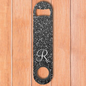 Black Glam Glitter Look Monogram Stijlvol Speed Flessenopener