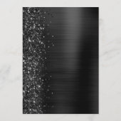 Black Glam Glitter Script Wedding Menu (Achterkant)