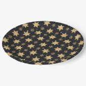 Black Glam Glitter Stars Holiday Papieren Bordje (Gekanteld)