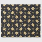 Black Glam Glitter Stars Patroon Cadeaupapier (Vlak)