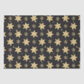 Black Glam Glitter Stars Patroon Tissuepapier (Voorkant)