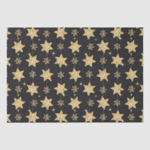 Black Glam Glitter Stars Patroon Tissuepapier