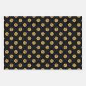 Black Glam Glitter Trio Inpakpapier Vel (Voorkant 3)