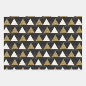 Black Glam Glitter Trio Inpakpapier Vel (Voorkant 2)