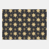 Black Glam Glitter Trio Inpakpapier Vel (Voorkant)