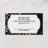 Black Glamor Hairdresser Salon Appointment Afsprakenkaartje (Achterkant)