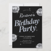 Black Glamour Disco verjaardagsfeestje Kaart (Voorkant)