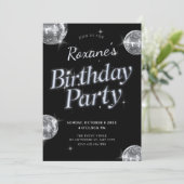 Black Glamour Disco verjaardagsfeestje Kaart (Staand voorkant)