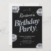 Black Glamour Disco verjaardagsfeestje Kaart (Voorkant)