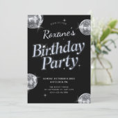 Black Glamour Disco verjaardagsfeestje Kaart (Staand voorkant)