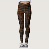 Black Glen Check Houndstooth Patroon Leggings (Voorkant)