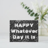 Black Glitter Anti-Birthday Verjaardag Kaart (Staand voorkant)