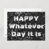 Black Glitter Anti-Birthday Verjaardag Kaart (Voorkant / Achterkant)