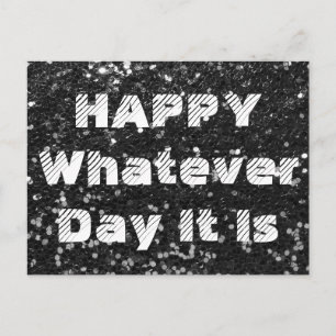 Black Glitter Anti-Birthday Verjaardag Kaart