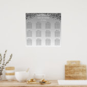 Black Glitter Birthday Alphabetic Seating Plan Poster (Keuken)